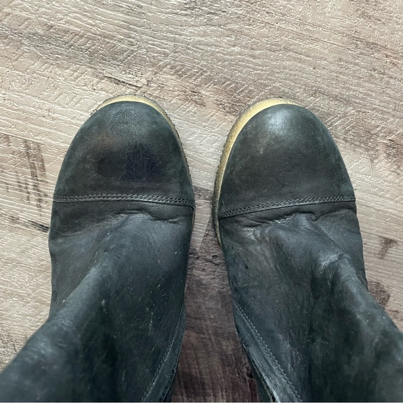 AllSaints Ankle Boots Womens US 7 EU 37 Black Chunky Heel Leather Lakote - Picture 7 of 8